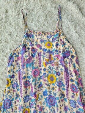Rare vintage Spell Floral Midi Dress in Lavender, Yellow & Pink
